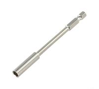 Rallonge de 100 mm - Tige d'embout 6,35 mm - Hexagonale - En métal argenté - Antidérapant - Pour travaux de visseuse - Fixation précise - 1 pièce (5,5 mm)