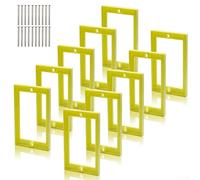 Rallonge de boîte électrique simple de 6,35 mm, entretoise de sortie de prise en ABS pour interrupteurs et prises, adaptateur de plaque murale résistant à la chaleur pour boîtes en PVC/métal (jaune10)