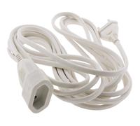 Zenitech Rallonge électrique, 5 m, Blanc, H05VV-F | Câble H05VV-F 2 x 1 mm², longueur 5 m, coloris blanc, Type F : prise Schuko européenne