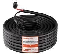 Rallonge de câble solaire VEVOR 15,2 m, 10 AWG, câble de rallonge solaire avec gaine de protection ignifuge, fiches et prises, câble PV étanche IP67, câble solaire pour voiture, camping-car, noir et r