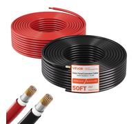 Rallonge de câble solaire VEVOR, 15,2 m noir et 15,2 m rouge, câble de rallonge solaire 10 AWG, câble en cuivre étamé pour installations photovoltaïques autonomes sur maisons, véhicules, camping-cars,