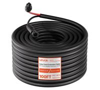 Rallonge de câble solaire VEVOR 30,5 m, 10 AWG, câble de rallonge solaire avec gaine de protection ignifuge, fiches et prises, câble PV étanche IP67, câble solaire pour voiture, camping-car, noir et r