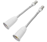 Rallonge de Douille à Vis E14 vers E27 à Tuyau Flexible, Lot de 2 | Métal et Plastique, Résistante à Chaleur, Adaptateur D'extension pour Éclairage Intérieur