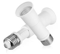 Rallonge de Douille E27 Télescopique, Adaptateur Lampe 2 Pièces Blanc