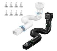 Rallonge de Gouttière Robuste et Flexible, Extension de Canalisation Ondulée de 21 à 60 Pouces avec Adaptateurs 2x3 Pouces et 3x4, Antigel et Enterrable pour Une Utilisation en Extérieur