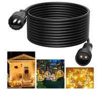 Rallonge de guirlande lumineuse LED - 6 m - 2 broches - Câble d'extension extérieur - Étanche IP65 - Pour guirlande lumineuse sphérique, stalactites, lumières de Noël