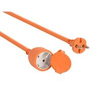 Rallonge de Jardin 16A, Pronlongateur Orange 20 mètres, câble H05VVF 2x1,5 pour appareils de Classe II (sans Terre)