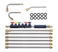 Rallonge de laveur à haute pression Kit Perche Télescopique Nettoyage | Lance Nettoyage Gouttières à Pression pour Jardin, Terrasse, , Clôture, Toit, Béton, Maison, Patio