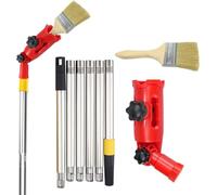 Rallonge de pinceau multi-angle avec barre d'extension de 170 cm - Pinceau de peinture en acier inoxydable et rallonge de rouleau de peinture - Adaptateur d'outils rotatif à 180° pour hauts plafonds