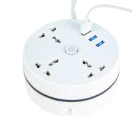 Rallonge de, rallonge Portable Rallonge de 6,5 Pieds 3 Ports USB | Adaptateur secteur universel Compact et léger, Portable, pour la maison, le bureau, les affaires, les hôtels, les do