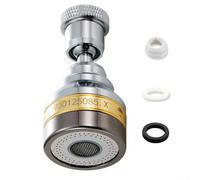 Rallonge de robinet rotative à 360° avec tête de pulvérisation à 2 modes - Fixation flexible pour robinet d'évier de cuisine pour économiser l'eau - Construction en acier inoxydable et ABS - M22 pour