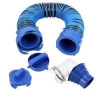 Rallonge de tuyau d'égout pour véhicule récréatif de 0,9 m avec couvercle, tuyau d'égout de 24 mm en TPE résistant bleu (tuyau + coude)