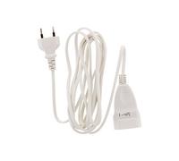Rallonge électrique domestique ZENITECH HO3VVH2F 3 m 2x0,75 mm² Blanc 6A 1380W protection enfant