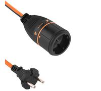 Electraline 01364 1364 Rallonge Prolongateur Jardín 20M 2x1.5mm européenne Electralock équipée d'un système de Verrouillage Qui empêche la déconnexione fiche-Prise, Noir/Orange