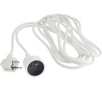 Rallonge électrique 230 V, 5 m, avec sécurité enfants - Câble de prise - Prise Schuko femelle vers mâle - Type F - Blanc PPE1-05 5 m