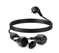 Rallonge Electrique 2m avec 2 Prises - IP44 Rallonge Electrique Exterieure Étanche 250 V/16 A- Prolongateur Electrique 3680W - H05VV-F 3G1,5 mm² Rallonge exterieure étanche, rallonge 2m