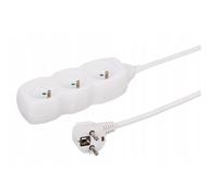 Rallonge électrique 3 prises 1 m blanche 250 V 16 A OWY 3 x 1 mm²