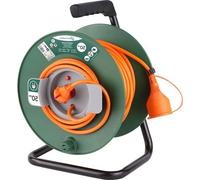 Rallonge électrique 50 m, 16 A, 15 mm², orange-vert, 2 pôles, norme UE