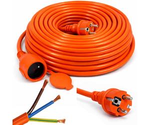 Rallonge électrique 50 m avec mise à la terre, universelle, utilisable toute l’année, câble épais 3×2,5, type de prise : F, SCHUKO, protection IP44