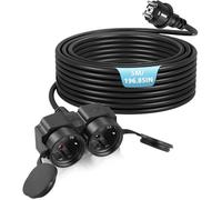 Rallonge électrique avec Deux Prises et couvercles Anti-poussière,Prise extérieure étanche,Puissance maximale 3500W,16A 250V,IP44,5m