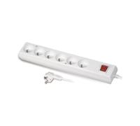 Rallonge électrique avec prise d'interrupteur 6 10A 5m/Ω 3x1/ blanc T-106220