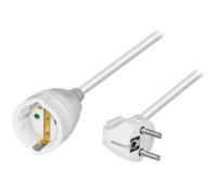 Rallonge électrique avec prises terre, 5 m, blanc