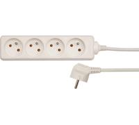 Rallonge électrique, blanche, 4 prises avec terre, 5 m 72509 VOREL