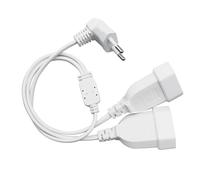 Rallonge électrique Câble d'extension Rallonge Prise Plate 2 en 1 Extra Plat Câble d'alimentation 20 CM 250V/2,5A Fiche européenne pour TV Ordinateur Moniteur Lampe et appareils ménagers (2-en-1)