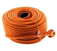 Rallonge électrique - Câble prolongateur extérieur - Schuko - 50 m - 16 A - Orange
