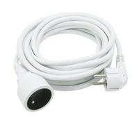 Rallonge Électrique Câble Prolongateur secteur 2 pôles + Terre Blanc 5m fiche16A, 3 x 1,5mm²