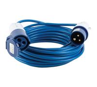 Rallonge électrique camping - L : 15 m - 3 x 1.5 mm² - prise mâle/femelle -