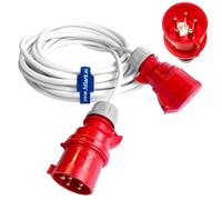 Rallonge électrique CEE 35 m H05VV-F 5x2,5 16 A avec inverseur de phase, blanche