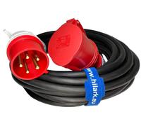 Rallonge électrique CEE haute tension H07RN-F 5 × 6 mm² 32 A, 5 pôles, fiche coudée, 20 m