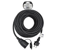 Rallonge électrique d'extérieur 25 m, e GS, prise Schuko, câble noir
