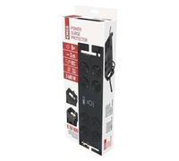 EMOS bloc de 8 prises avec protection contre les surtensions, câble de 3m avec interrupteur et affichage LED, 1800 J, courant de fuite 15000 A, P54252