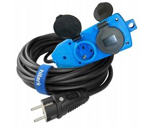 Rallonge électrique en caoutchouc multiprise SCHUKO bleu 4 prises H07RN-F 3x2,5 35m