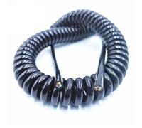 Rallonge électrique Noire à 4 conducteurs avec Ressort spiralé, Calibre 20 AWG, 24, 17, 14, Longueur 2,5 m, 7(Line Length 7.5 Meter)