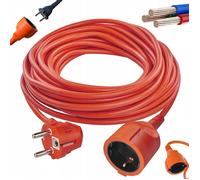 Rallonge électrique-Prolongateur électrique-30m-3x0 75mm²-orange vif-caoutchouc-cuivre-souple-tondeuse-perceuse-aspirateur-Orange
