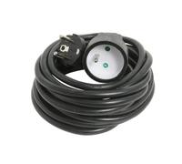 Rallonge électrique | Prolongateur électrique | Rallonge prise | Rallonge prise électrique | Rallonge 5m HO5VV|F 3g1.5 noir 2P+T 16 AMP | 335256 Debflex