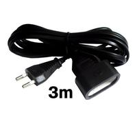 Rallonge électrique ZENITECH 3m - câble HO3VVH2F - 2x0.75 - Noir