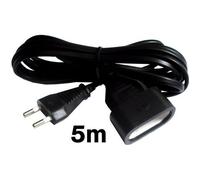Rallonge électrique ZENITECH 5m - câble HO3VVH2F 2 x 0.75 - Noir