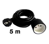 Rallonge électrique ZENITECH 5m - câble HO5VVF - 3G1.5 - Noir