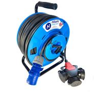 Rallonge en caoutchouc CEE H05RR-F 3G2,5 mm2 sur enrouleur inversé avec 30-50m