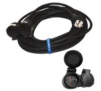 Hilark Cable Tech Rallonge en Caoutchouc H05RR-F 3G2,5 mm avec répartiteur 2 Prises 5m
