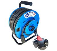 Rallonge en caoutchouc H05RR-F 3x1,5 mm2 sur enrouleur inversé avec adaptateur triple 40m