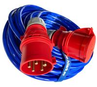 Rallonge en PUR H07BQ-F 5 x 2,5 mm² 16 A, 5 pôles, bleue, 45 m