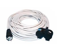 Rallonge en PVC H05VV-F 3G2,5 Blanc AVEC RÉPARTITEUR 2 prises 1-50m