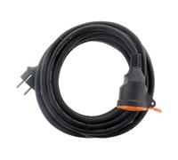 Multiprise ZENITECH a clapet 10m H05VV-F 2x1.5 noir-orange