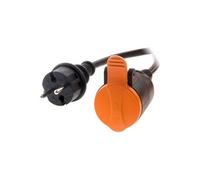 - Rallonge étanche 2P H05VV-F 2x1,5mm² 10m avec clip de fixation - orange