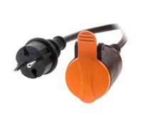 Multiprise ZENITECH a clapet 10m H05VV-F 2x1.5 noir-orange